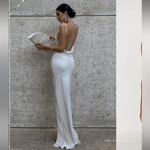 Jade Cowl Neck Backless Maxi Dress